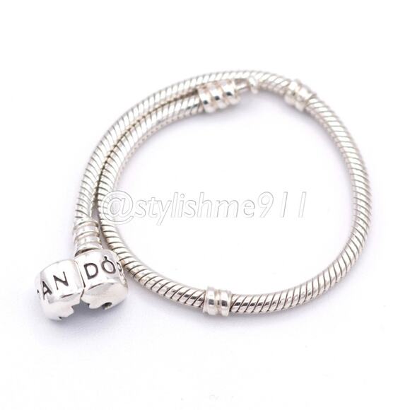 Authentic PANDORA Moments Barrel Clasp Charm Bracelet - 590702HV - Picture 5 of 11